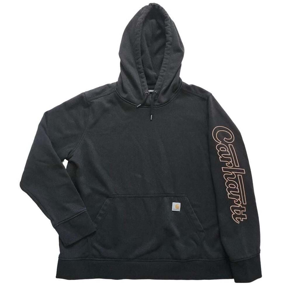 Carhartt Women's Rain Defender Relaxed Fit Sawyer Script Logo Sleeve Hoodie 1X
